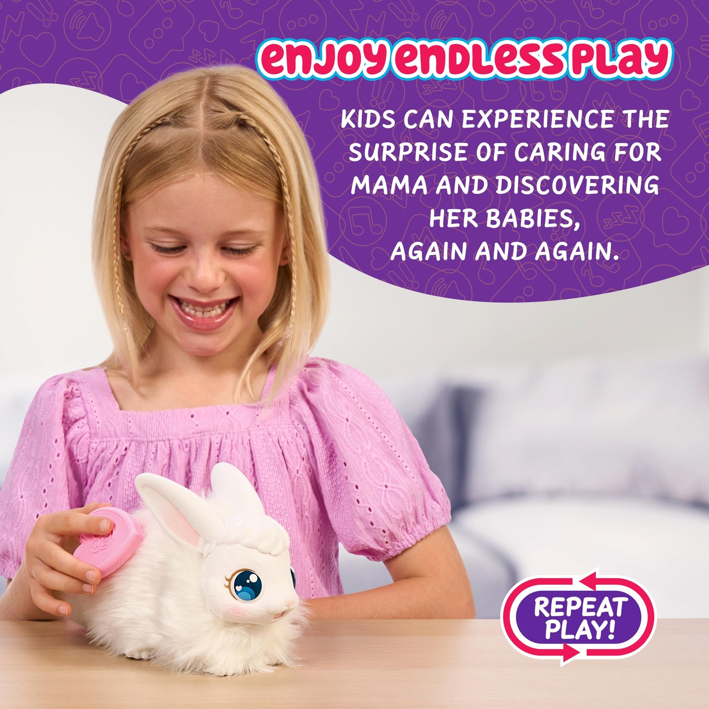 Little Live Pets Bunny Mama Surprise Toy Set – Hutch Interactive Playset with 3 Babies (Ages 3+)