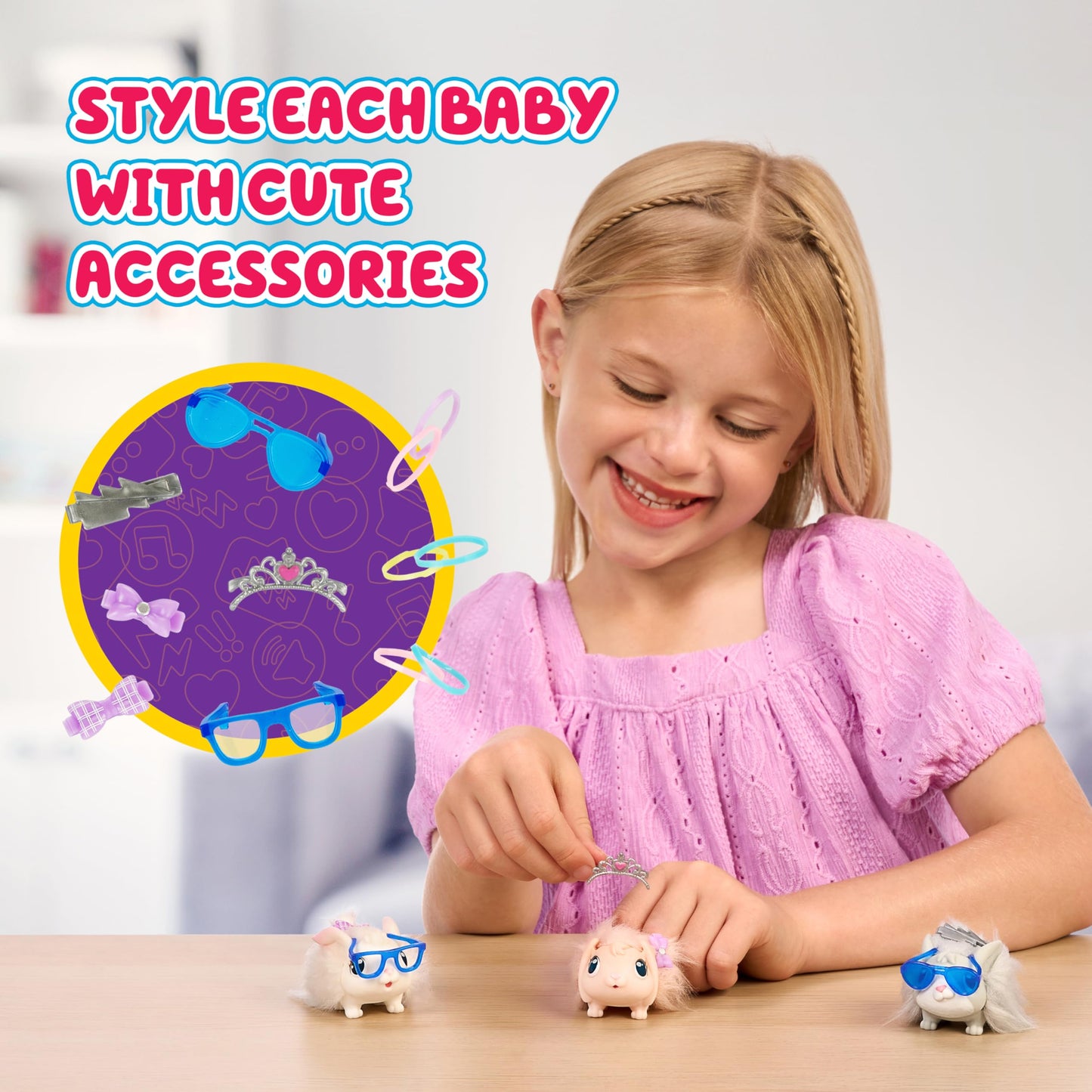 Little Live Pets Bunny Mama Surprise Toy Set – Hutch Interactive Playset with 3 Babies (Ages 3+)