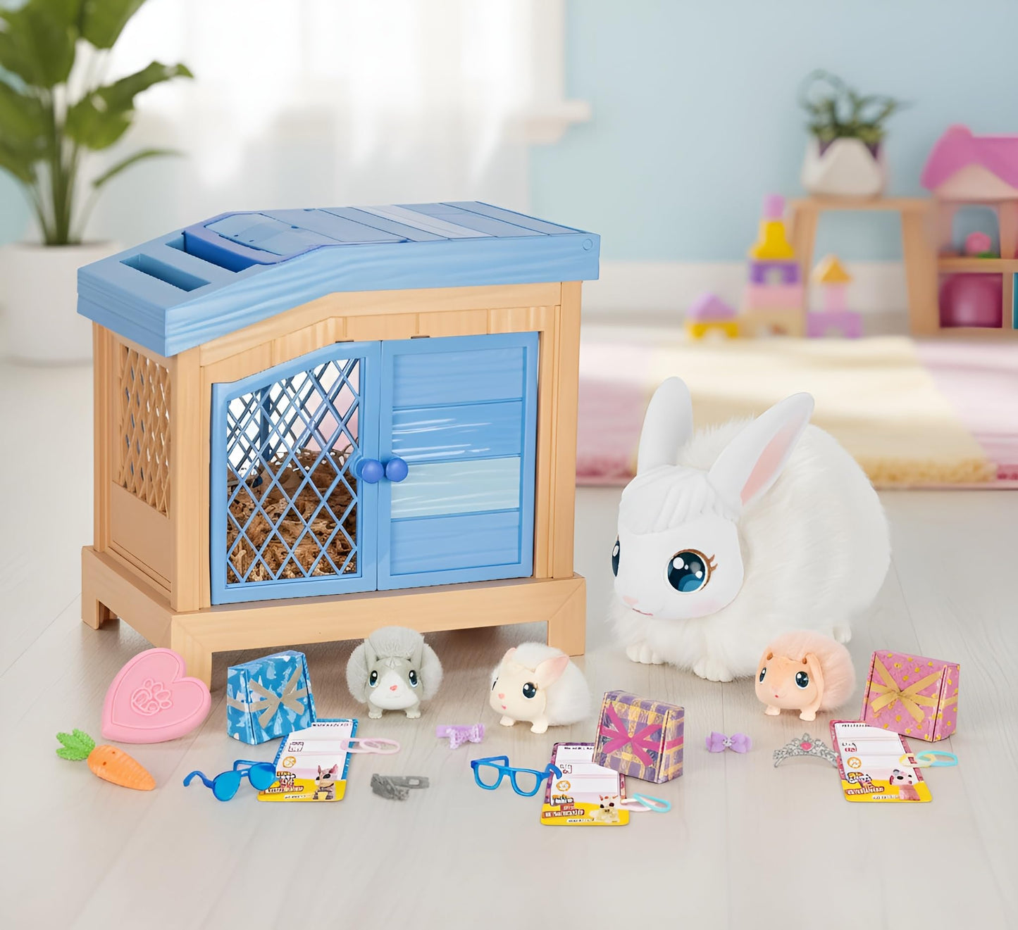 Little Live Pets Bunny Mama Surprise Toy Set – Hutch Interactive Playset with 3 Babies (Ages 3+)