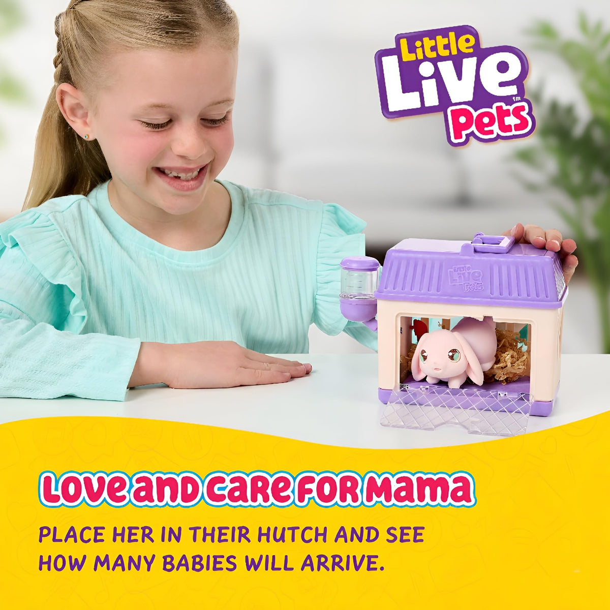 Little Live Pets Bunny Mini Interactive Toy Set – Hutch Playset with 3 Surprise Babies & 20+ Sounds