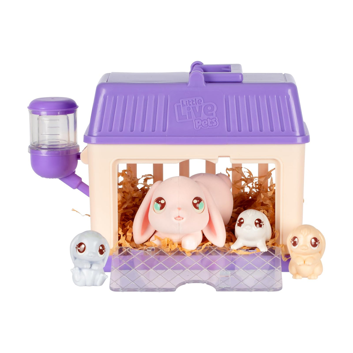 Little Live Pets Bunny Mini Interactive Toy Set – Hutch Playset with 3 Surprise Babies & 20+ Sounds