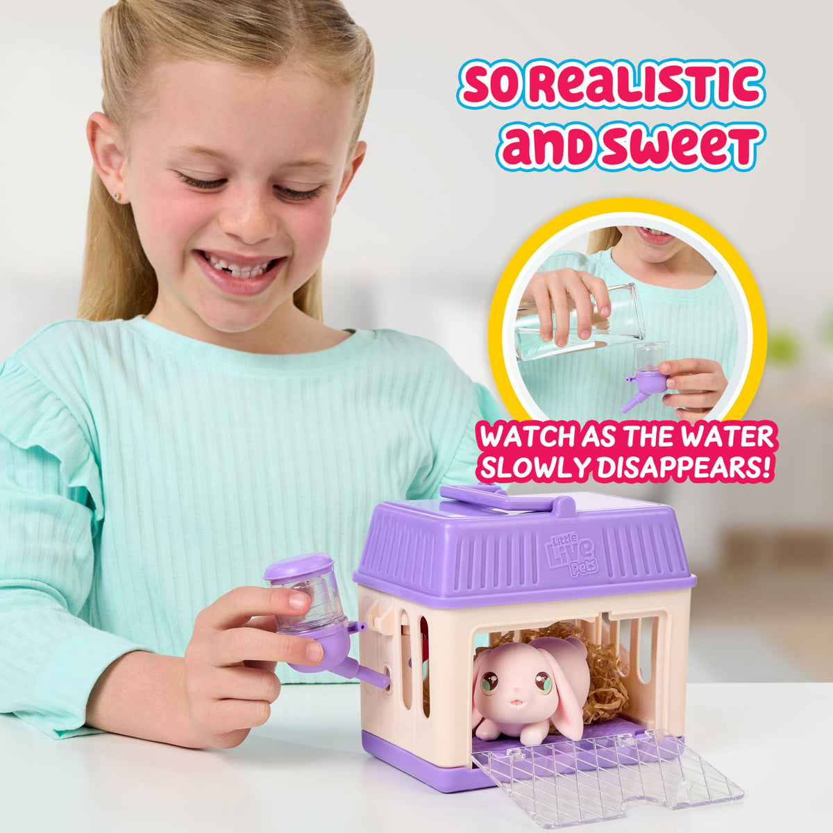 Little Live Pets Bunny Mini Interactive Toy Set – Hutch Playset with 3 Surprise Babies & 20+ Sounds
