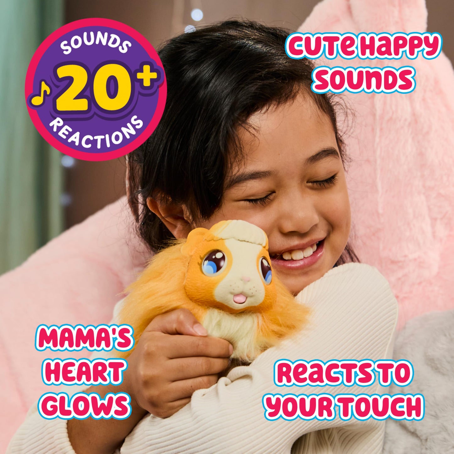 Little Live Pets Mama Surprise Guinea Pig Plush Toy — Interactive Hutch, 3 Babies, 20+ Sounds | Ages 4+