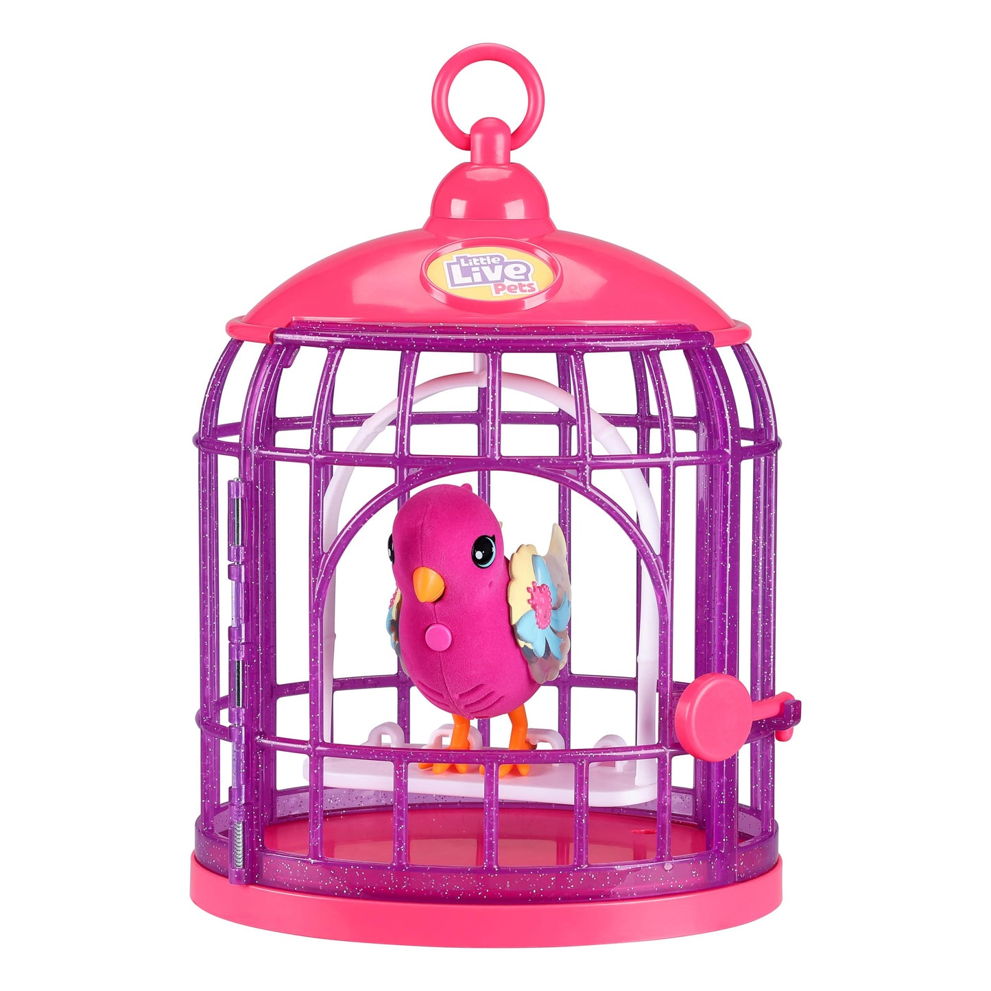 Little Live Pets Lil' Bird & Bird Cage: Tiara Twinkles, Light-Up Wings, 20+ Sounds, and Touch-React