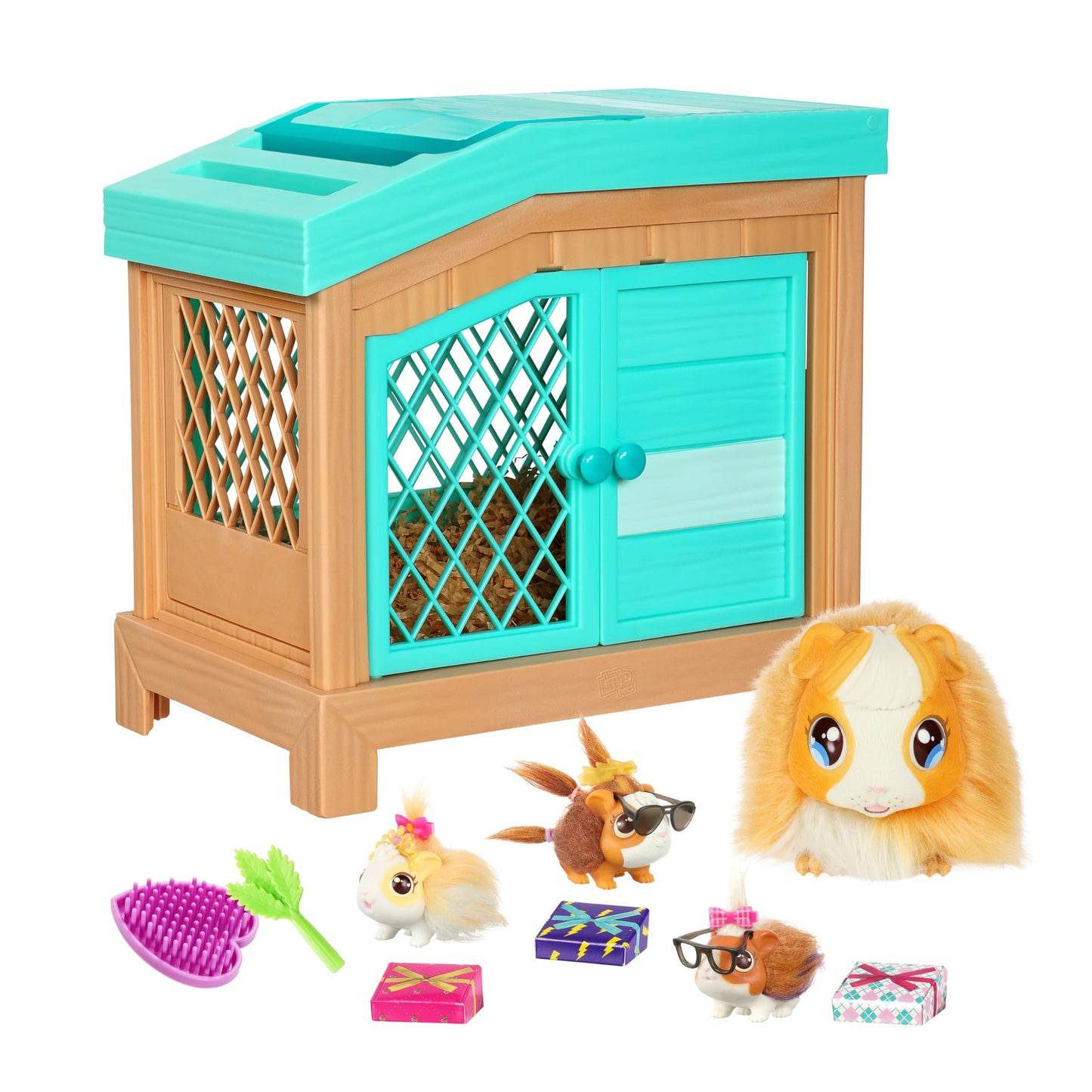 Little Live Pets Mama Surprise Guinea Pig Plush Toy — Interactive Hutch, 3 Babies, 20+ Sounds | Ages 4+