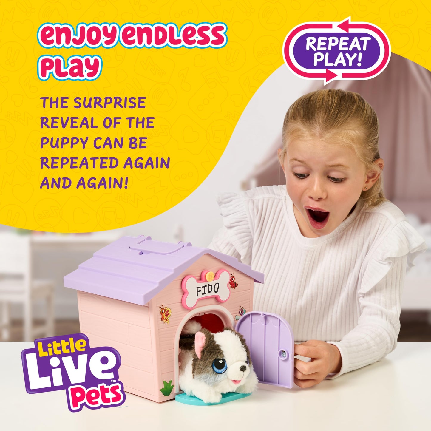 Little Live Pets My Puppy's Home Mini Playset – Pink Dog House Toy for Kids 5+