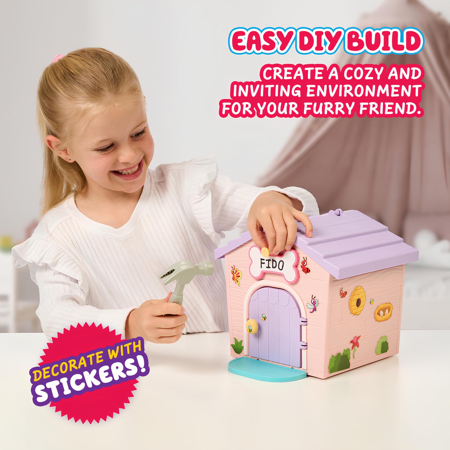 Little Live Pets My Puppy's Home Mini Playset – Pink Dog House Toy for Kids 5+