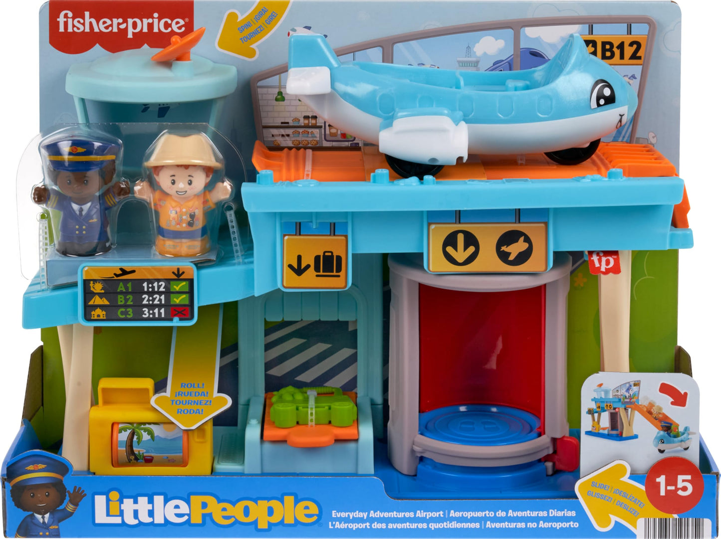 Little People Everyday Adventures Airport Playset – Fisher-Price, Toddler Pretend Airport (Ages 1+)