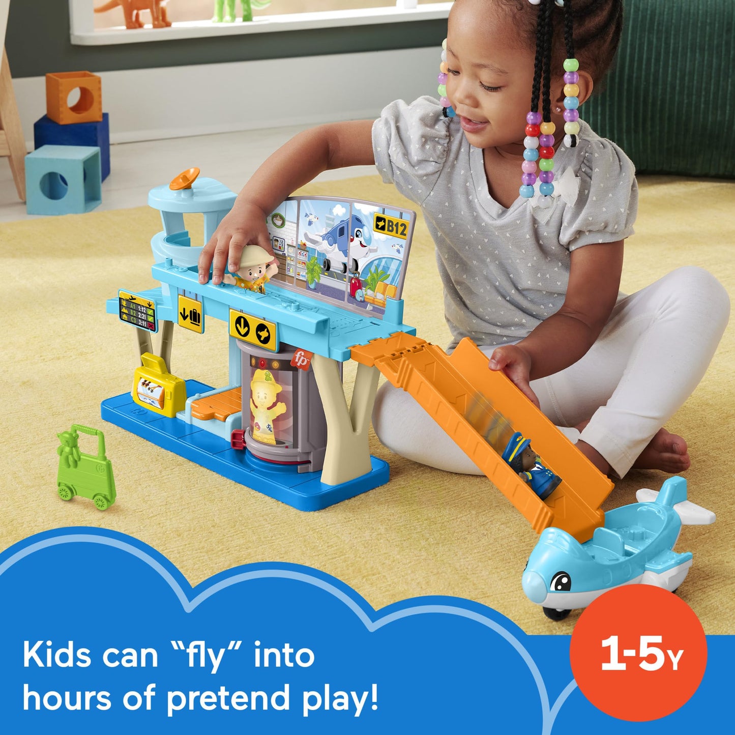Little People Everyday Adventures Airport Playset – Fisher-Price, Toddler Pretend Airport (Ages 1+)