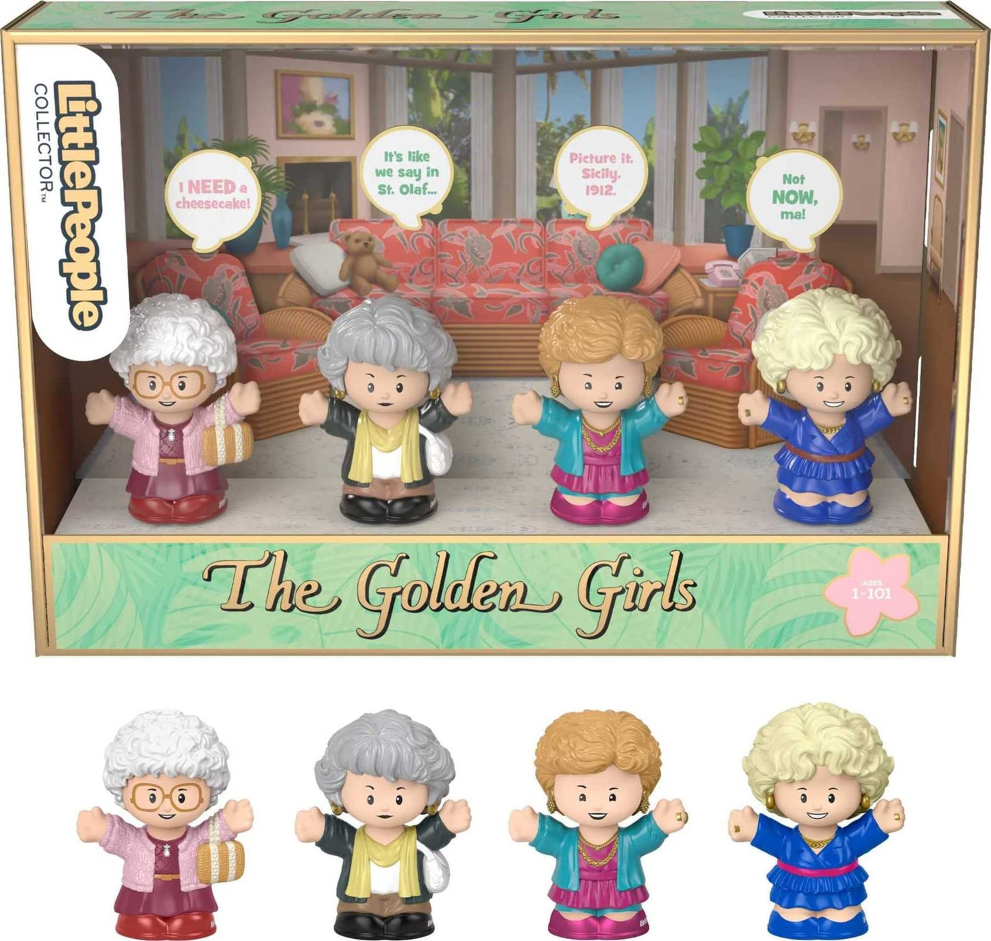 Little People Collector Golden Girls Special Edition Set – 4 Figures in Display Package