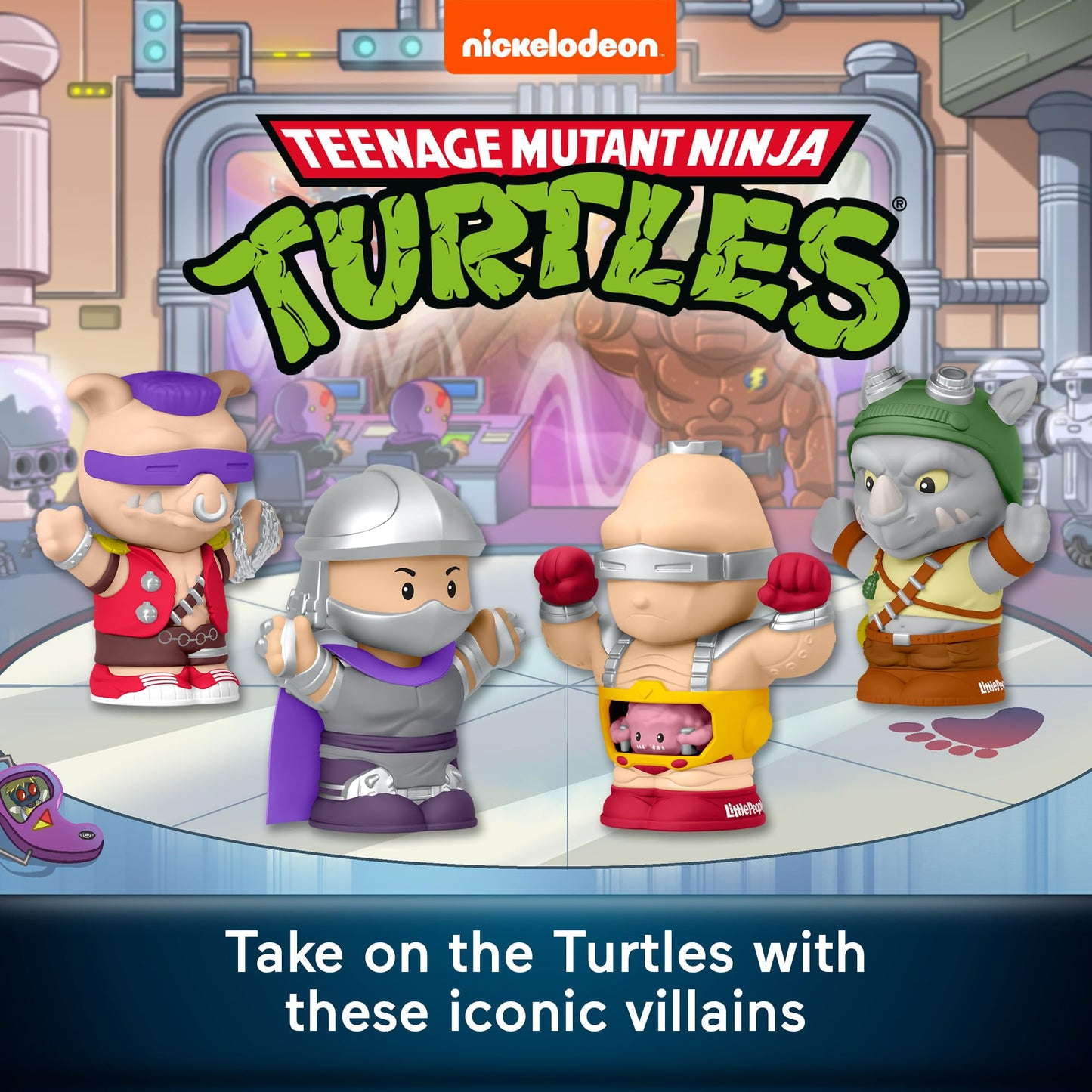 Little People COLLECTOR Teenage Mutant Ninja Turtles: Villains Special Edition Figure Set – Shredder, Krang, Bebop & Rocksteady