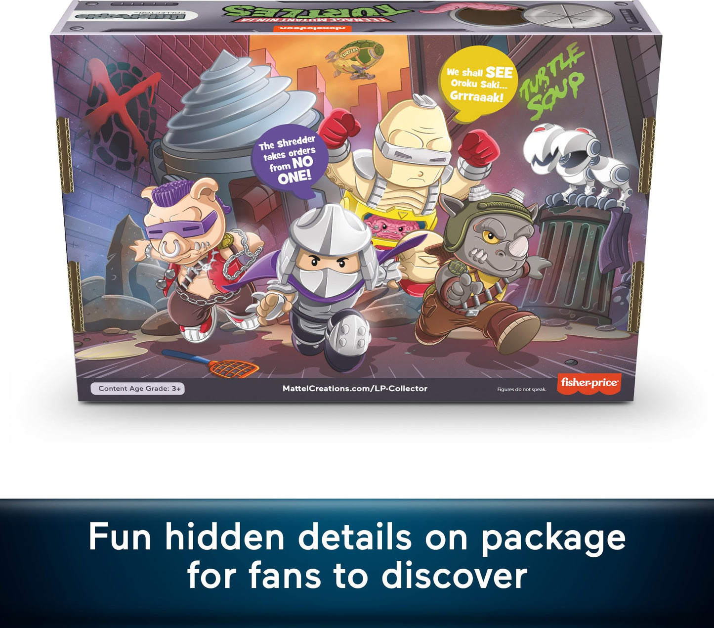 Little People COLLECTOR Teenage Mutant Ninja Turtles: Villains Special Edition Figure Set – Shredder, Krang, Bebop & Rocksteady