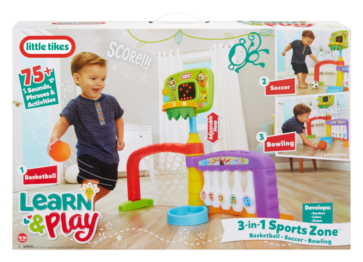 Little Tikes 3-in-1 Sports Zone – Sturdy Toddler Playset for 12-36 Months