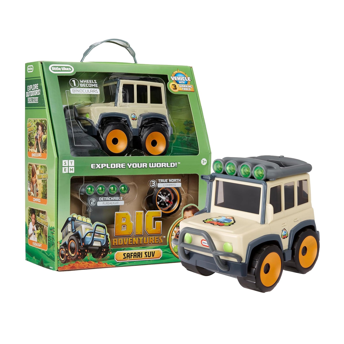 Little Tikes Big Adventures Safari SUV: Binoculars, Flashlight & Compass for Kids 3+