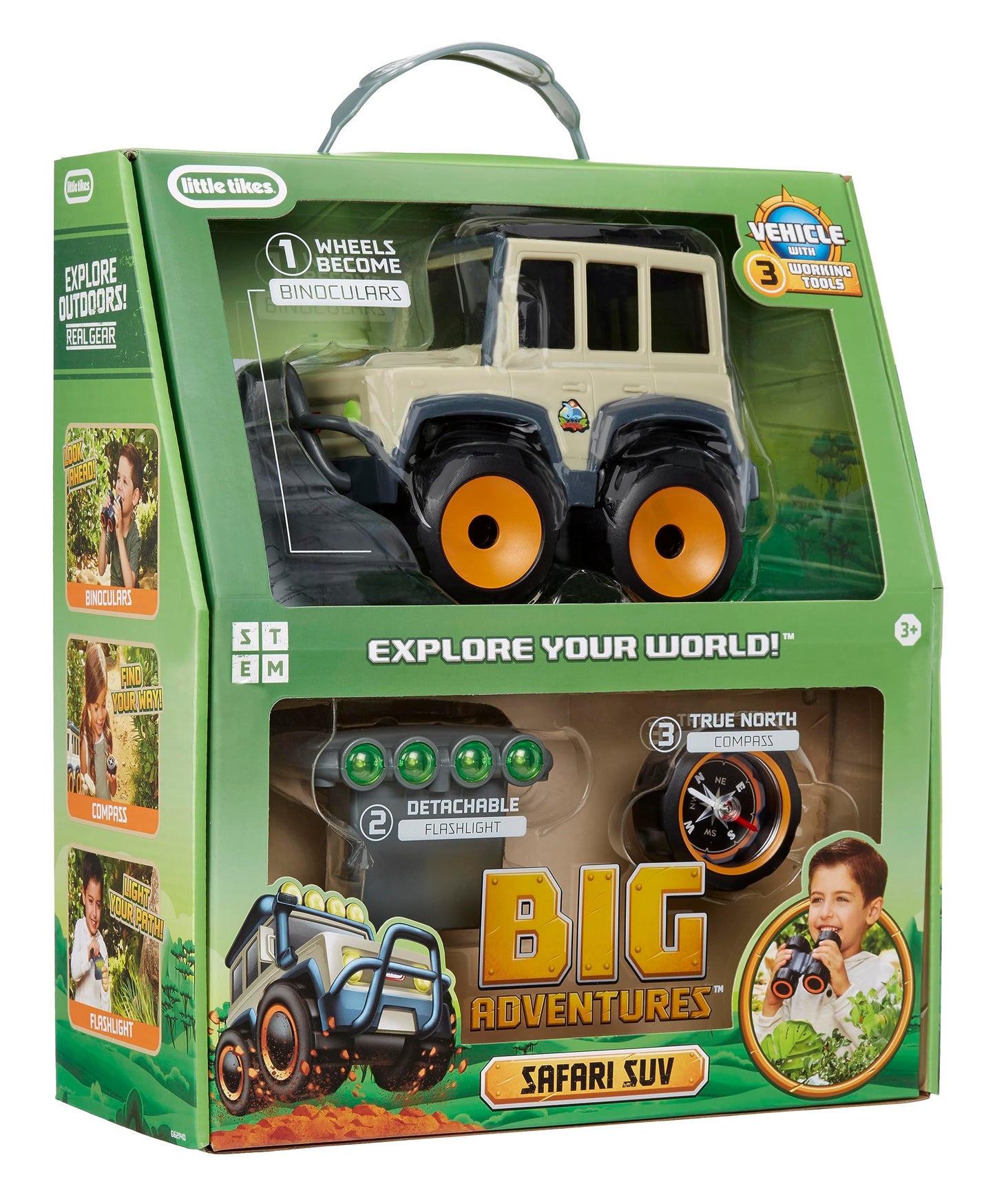 Little Tikes Big Adventures Safari SUV: Binoculars, Flashlight & Compass for Kids 3+