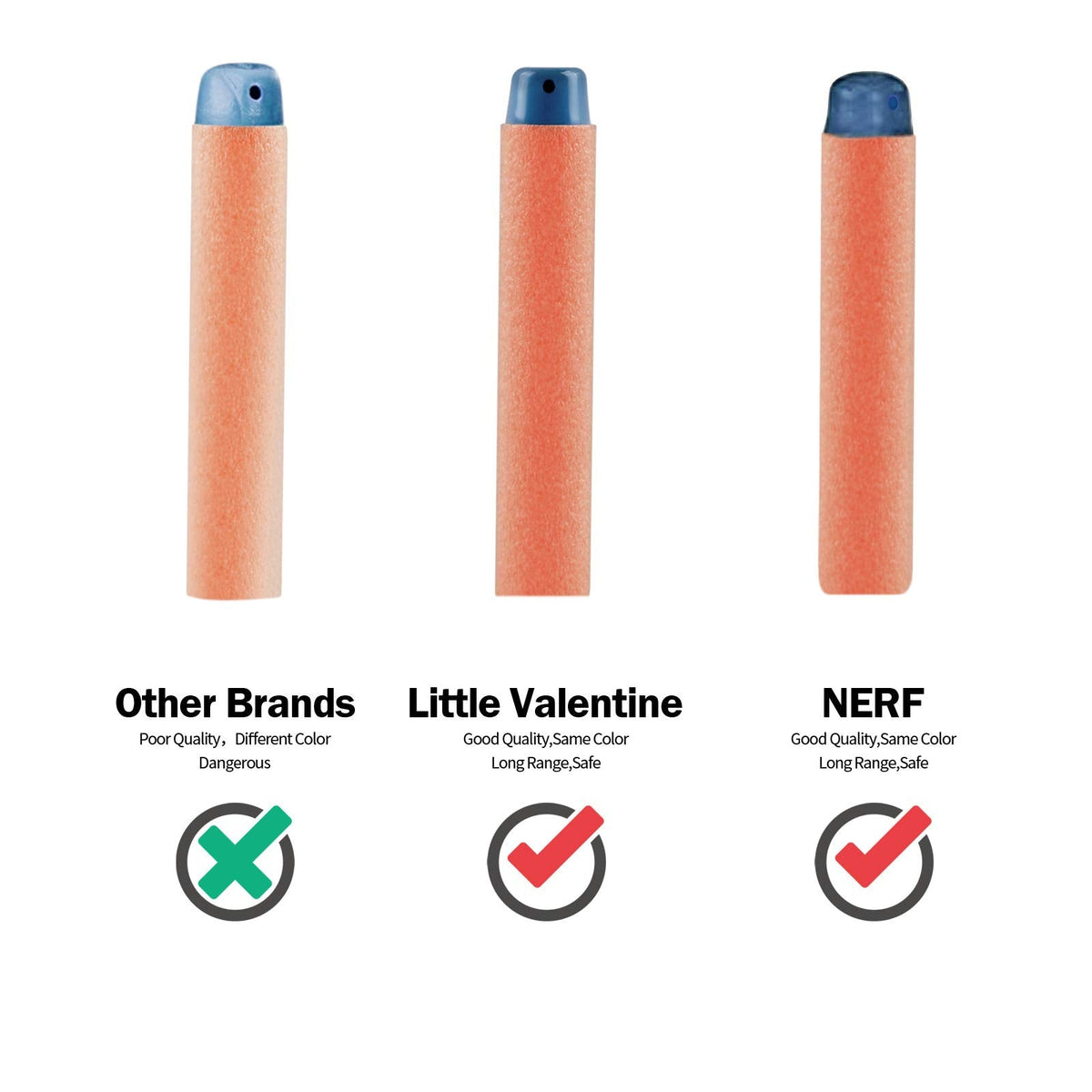 Little Valentine Nerf Elite 2.0 Darts — Blue Pack (200 Count), Compatible with All Elite 2.0 Blasters
