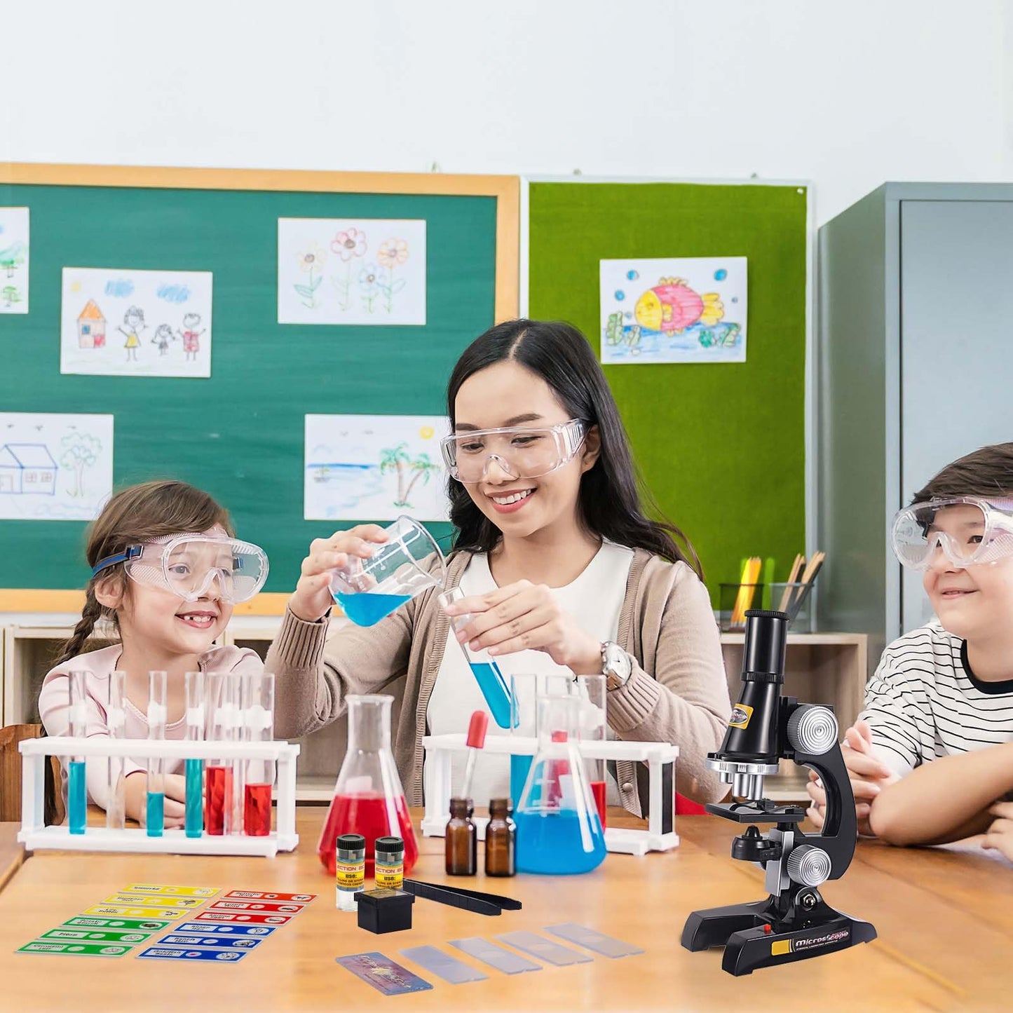 Little World Beginner Microscope Kit with LED — 100x/400x/1200x Magnification + 12 Prepared Slides