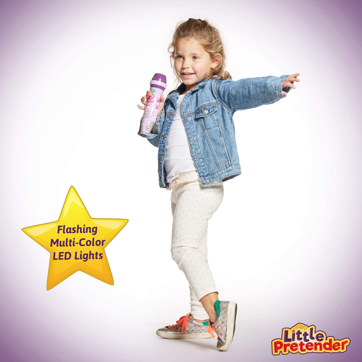 Little Pretender Kids Karaoke Microphone with 15 Nursery Rhymes | Bluetooth & Voice Changer
