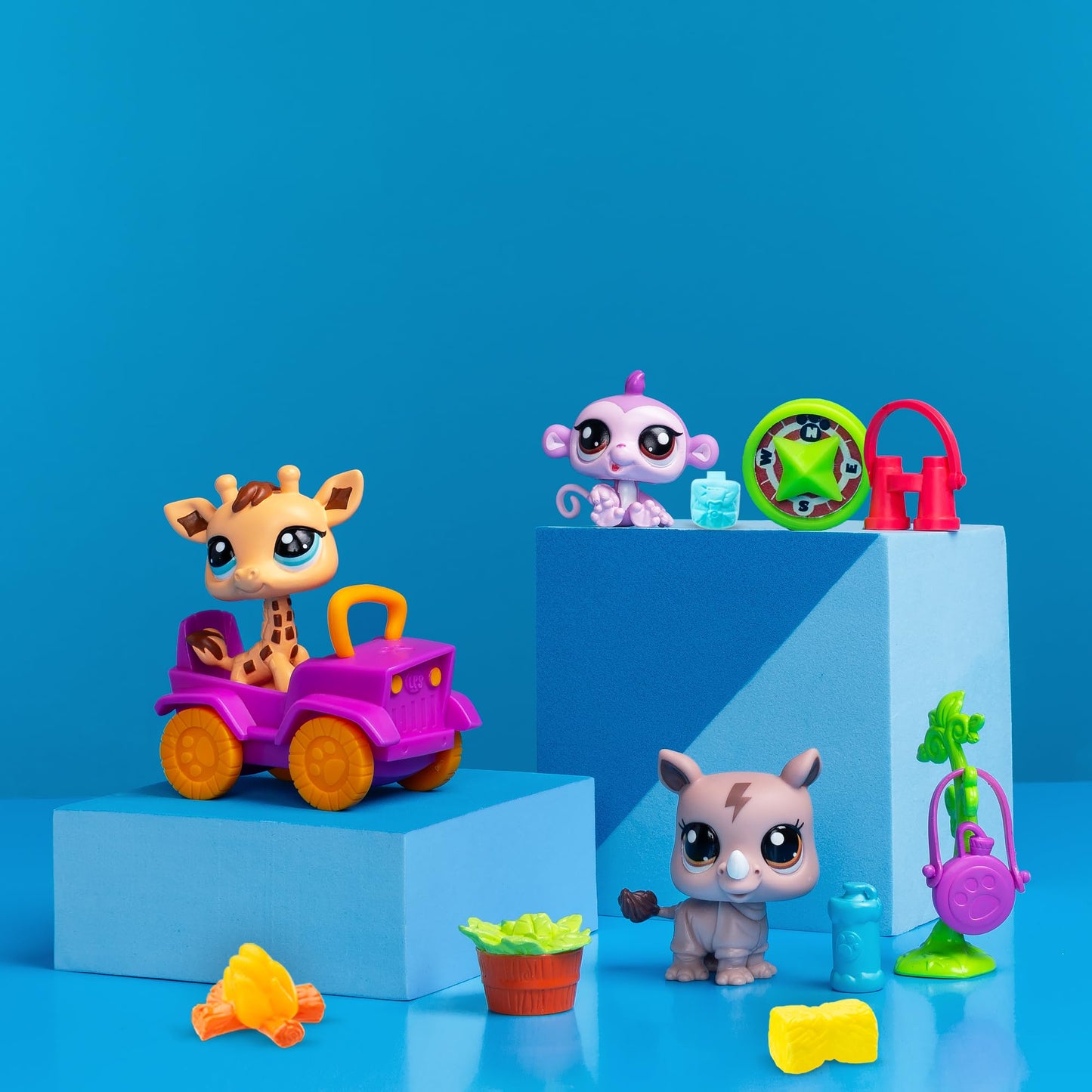 Littlest Pet Shop Safari Play Pack Gen 7 – Pets #53, #54, #55 | Collectible Bobblin' Heads