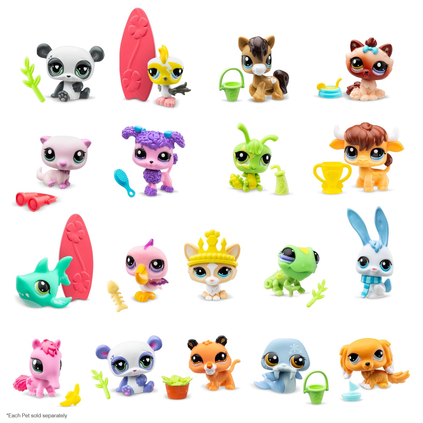Littlest Pet Shop Gen 7 18-Pet Collector Display – Authentic Bobble Head Figures