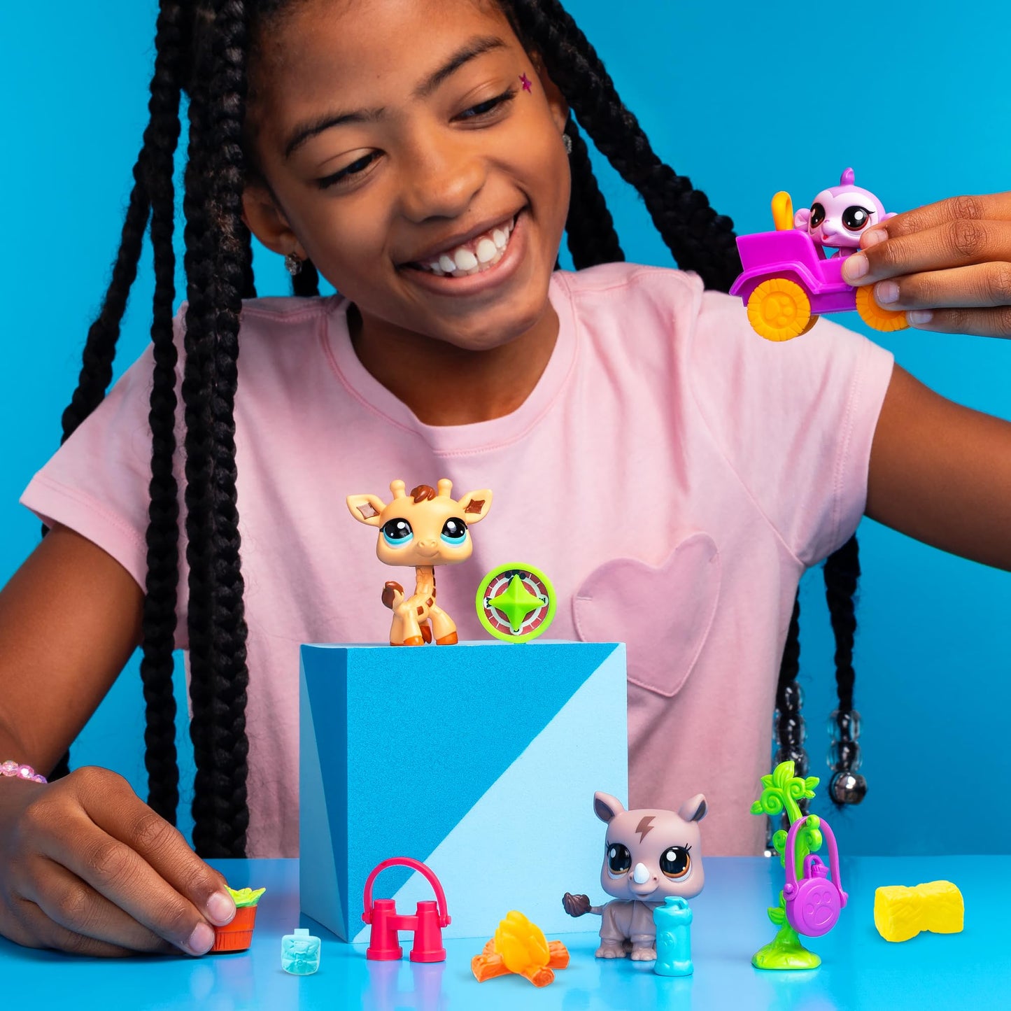 Littlest Pet Shop Safari Play Pack Gen 7 – Pets #53, #54, #55 | Collectible Bobblin' Heads