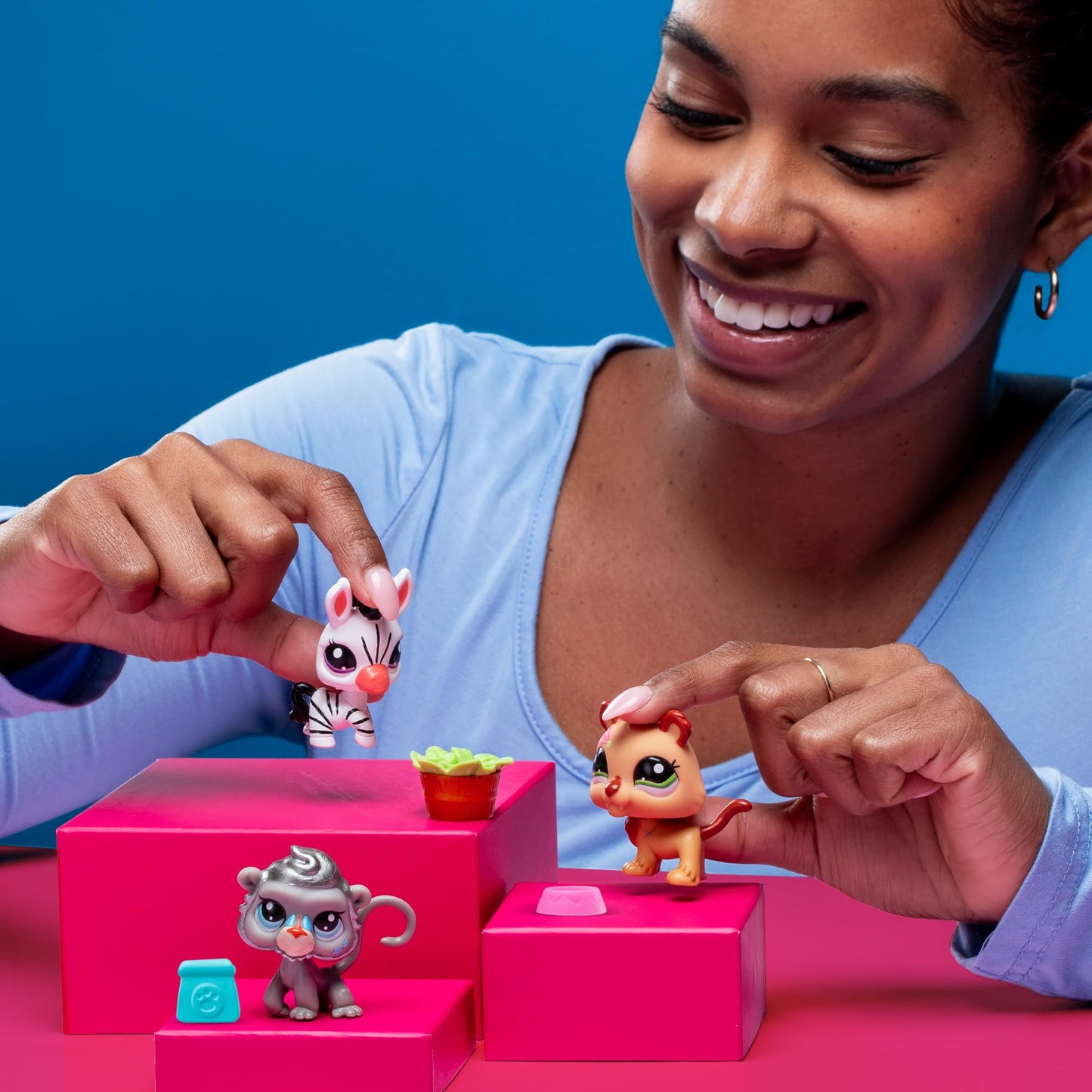 Littlest Pet Shop Pack 3 Zoo Pets BF00597 – Generation 7, 3 Moving-Head Zoo Figures