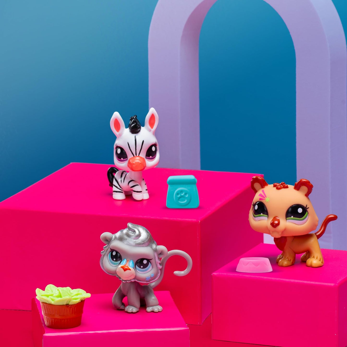 Littlest Pet Shop Pack 3 Zoo Pets BF00597 – Generation 7, 3 Moving-Head Zoo Figures