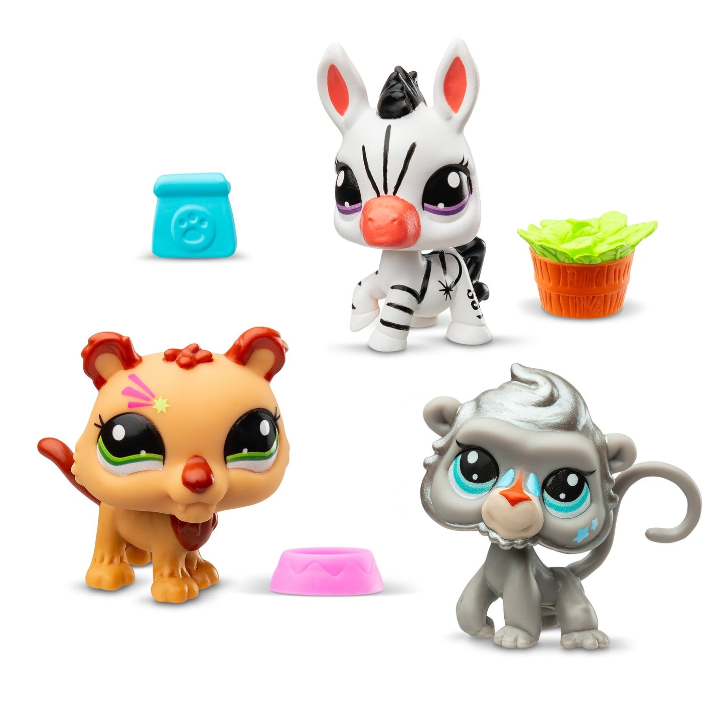Littlest Pet Shop Pack 3 Zoo Pets BF00597 – Generation 7, 3 Moving-Head Zoo Figures