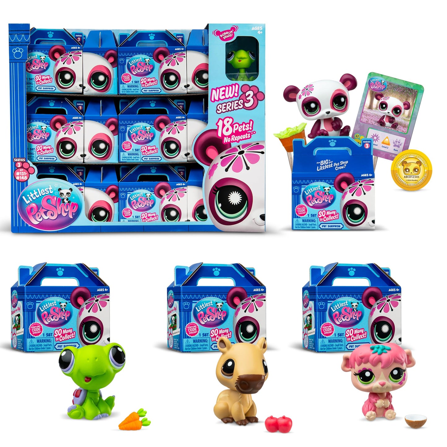 Littlest Pet Shop - Pet Surprise Display Series 3: 18 Bobblin’ Pets + Bonus Pet | Collectible Toy Figures
