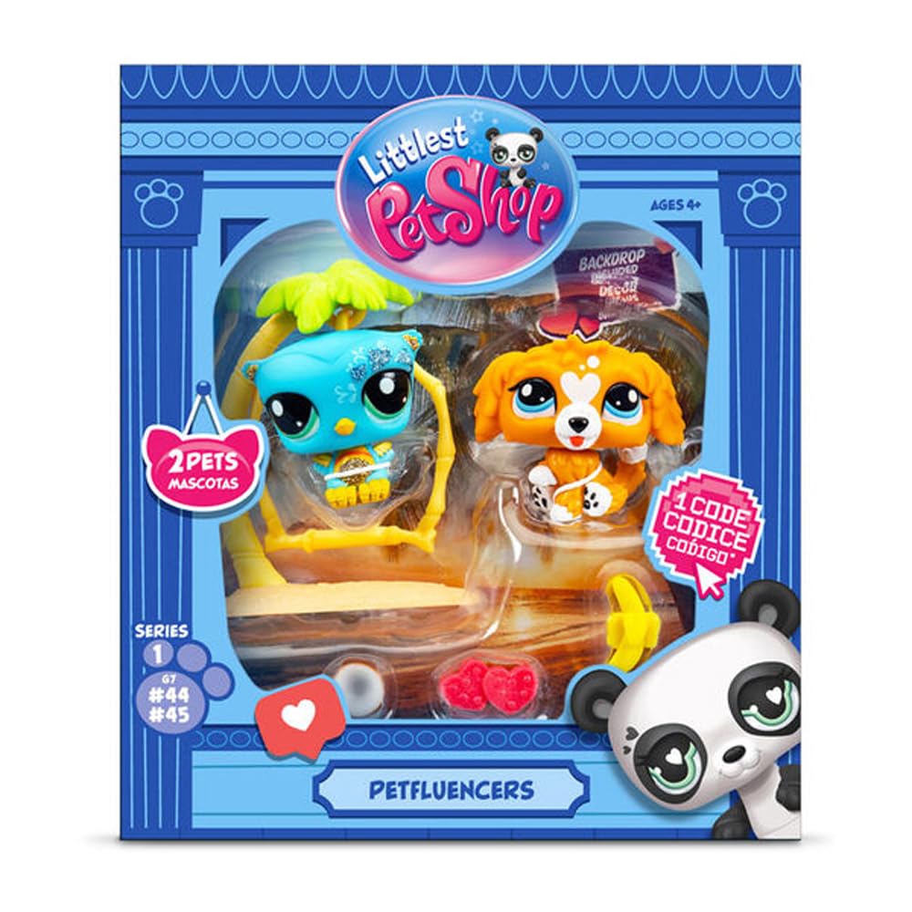 Bandai Littlest Pet Shop Petfluencer Sunset Pals – 2 Mini Pets, 4 Accessories