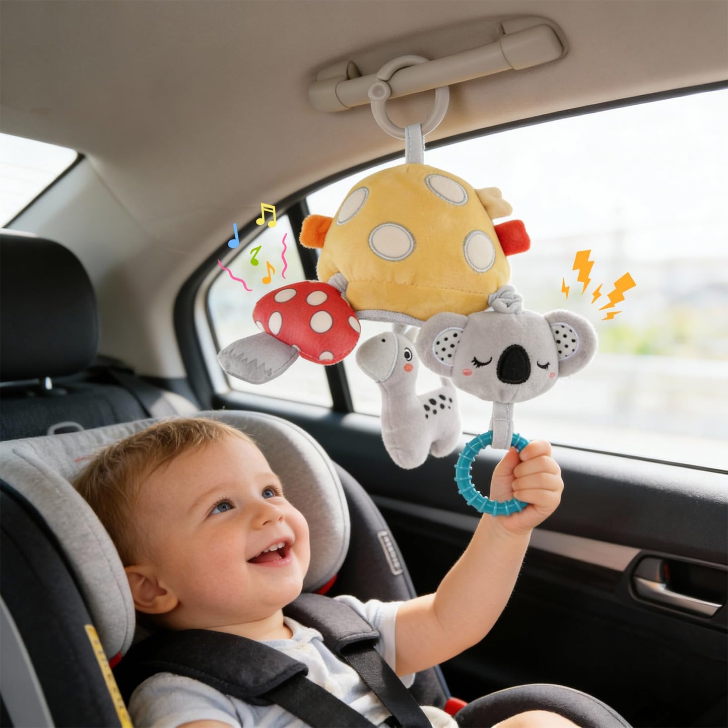 littlove Musical Car Seat Toy for Babies 0–12 Months — Montessori Sensory Travel Plush
