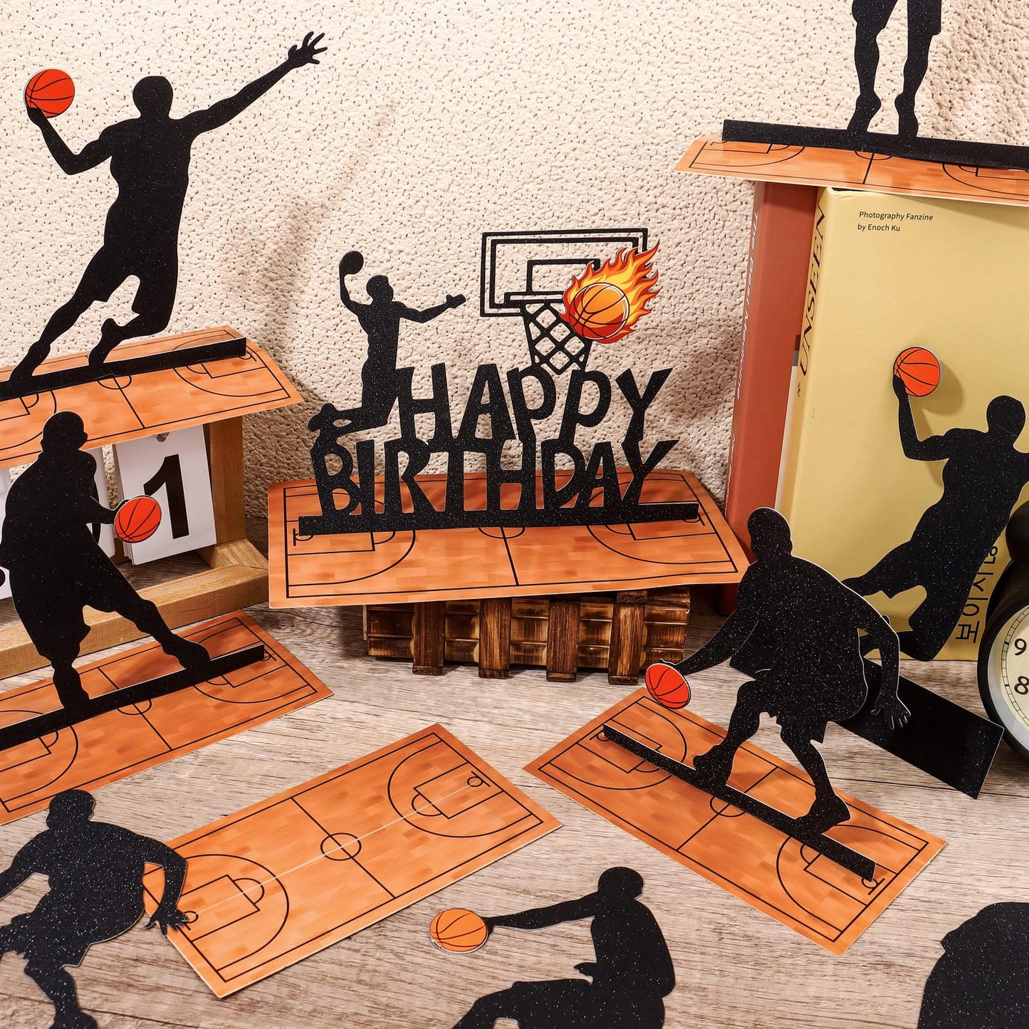 LIUBUJINGYING 13-Piece Basketball Party Centerpieces – DIY Table Decor for Sports Theme Parties