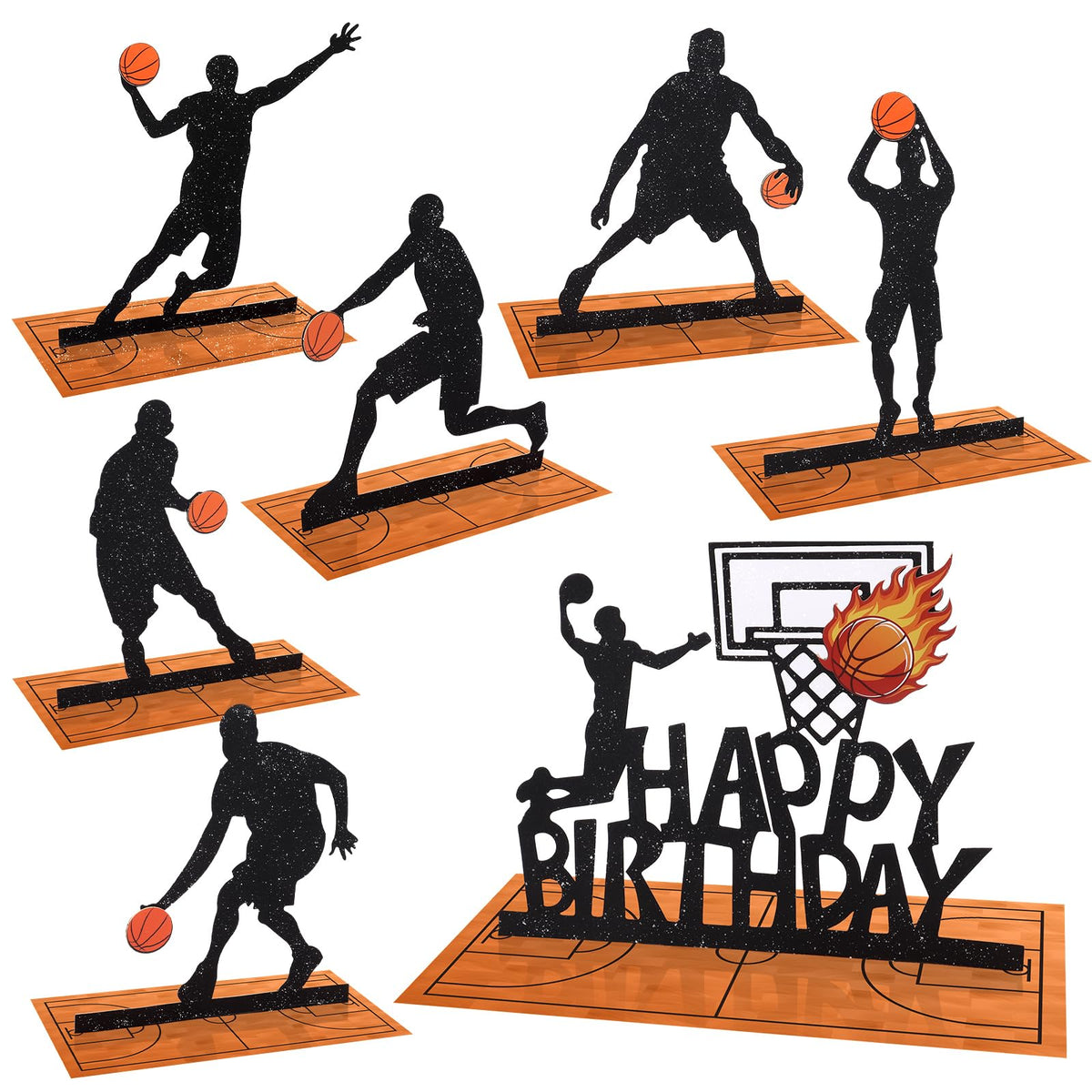 LIUBUJINGYING 13-Piece Basketball Party Centerpieces – DIY Table Decor for Sports Theme Parties
