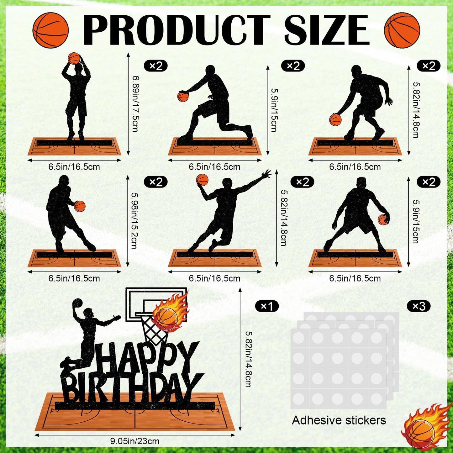 LIUBUJINGYING 13-Piece Basketball Party Centerpieces – DIY Table Decor for Sports Theme Parties