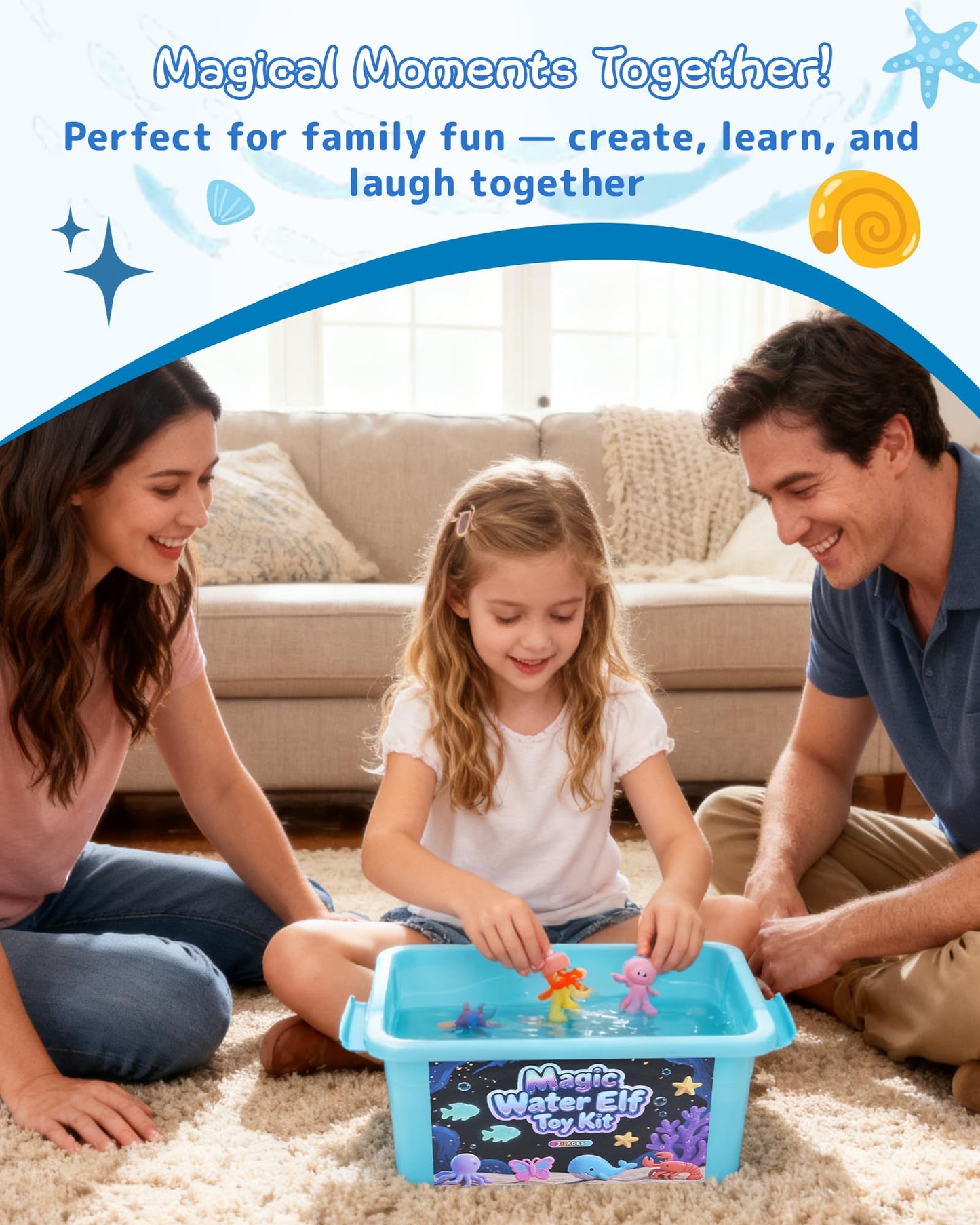 LiveThingYoung Magic Water Elf Toy Kit – 20 Gels, 24 Molds, Sensory STEM Play for Kids 3+