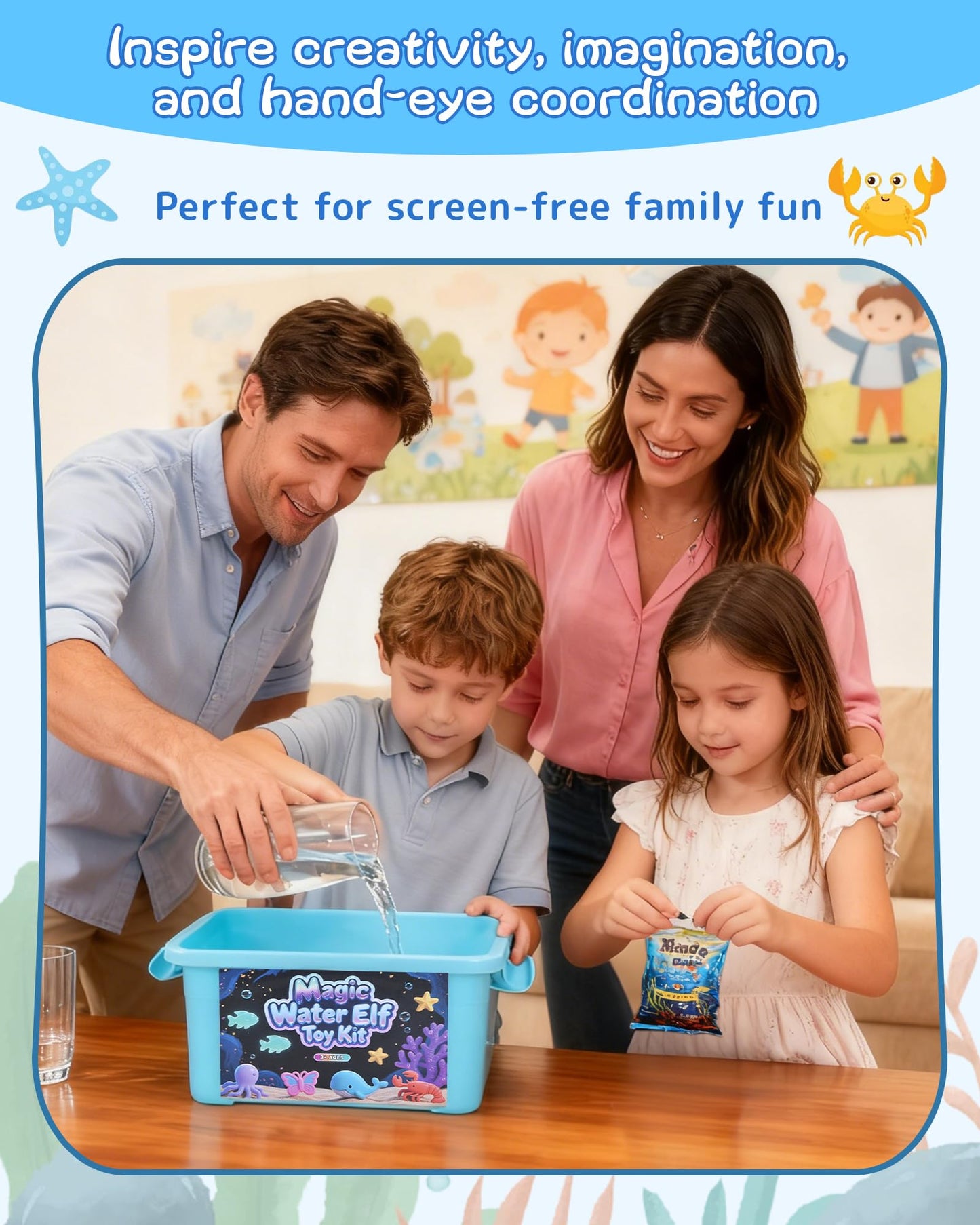 LiveThingYoung Magic Water Elf Toy Kit – 20 Gels, 24 Molds, Sensory STEM Play for Kids 3+
