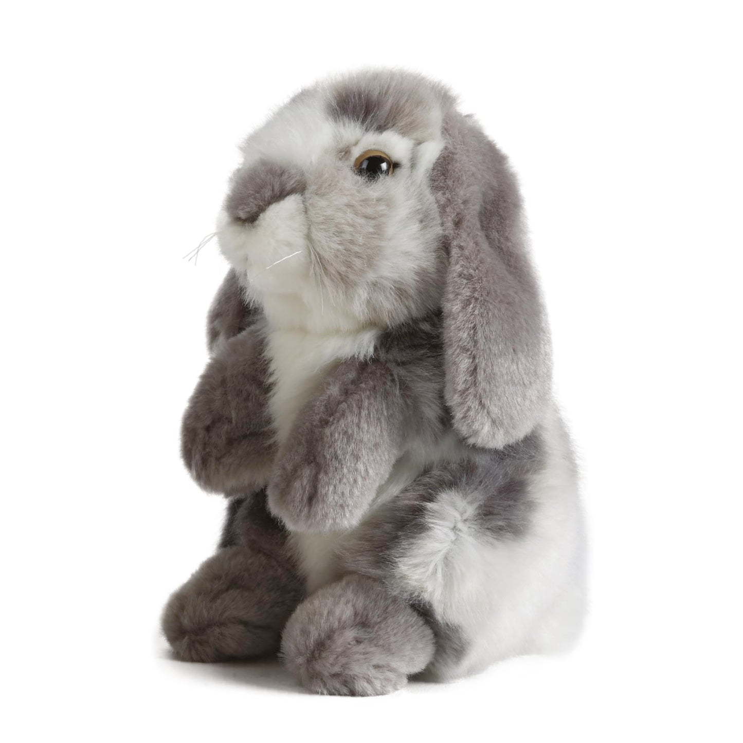 Living Nature Grey Sitting Lop Eared Rabbit Plush Toy — 7 Inch