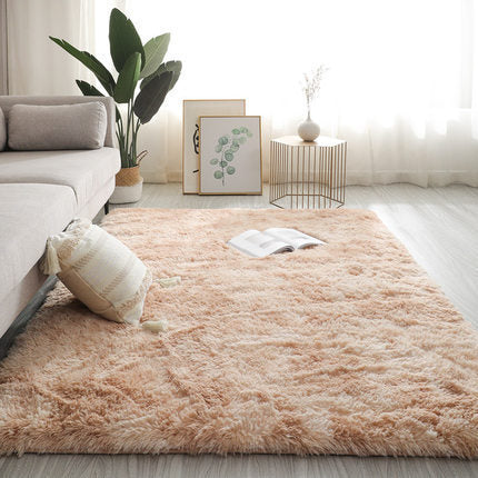 Living Room Carpet, Bedroom Bedside and Under Bed Plush Blanket, Elegant Floor Mat