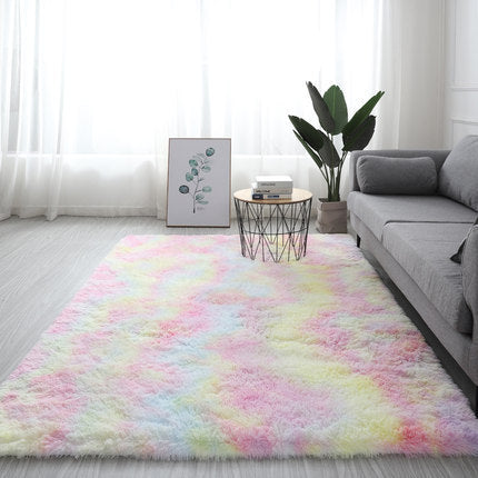 Living Room Carpet, Bedroom Bedside and Under Bed Plush Blanket, Elegant Floor Mat