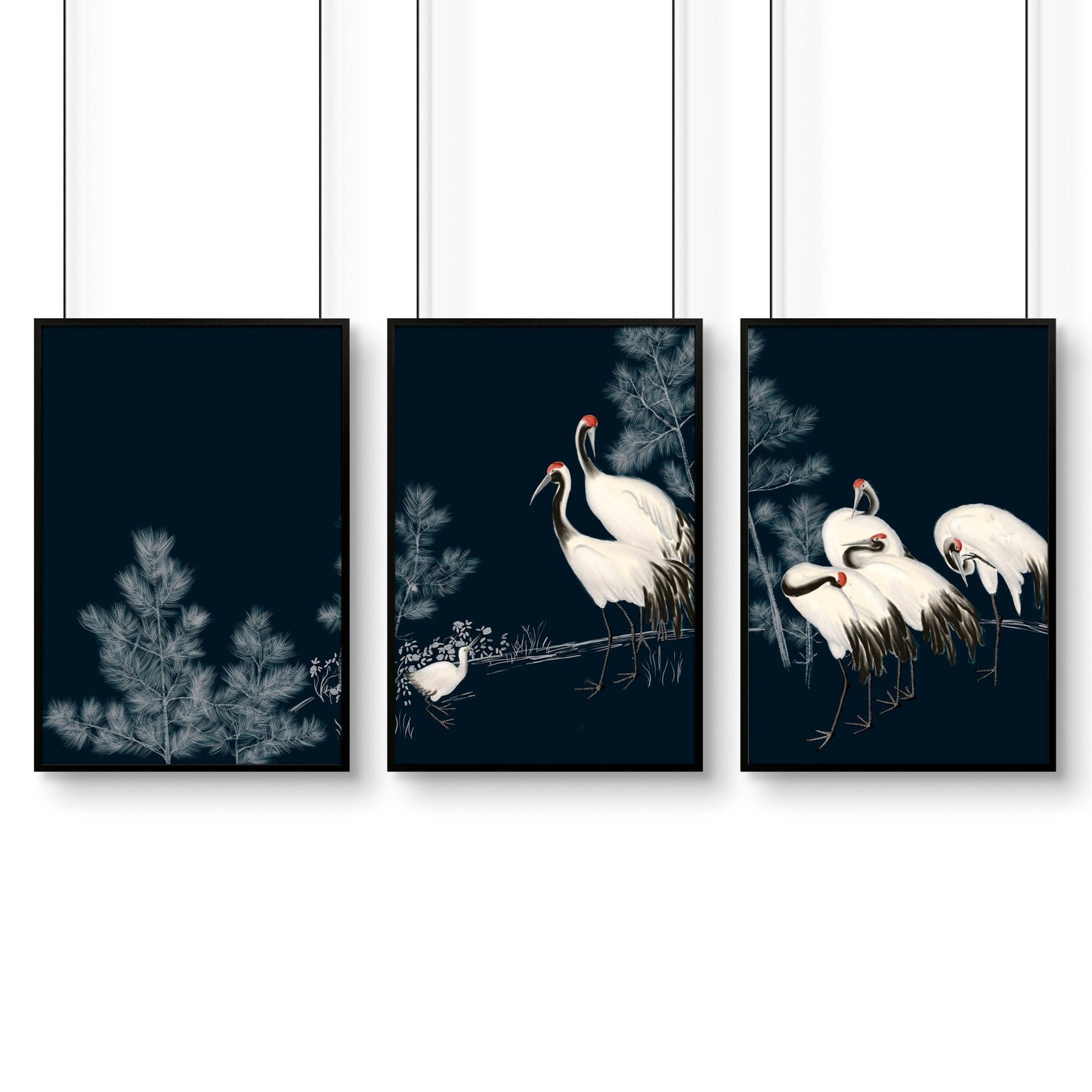 Living Room Gallery Wall | Set of 3 Asian Inspired Wall art Prints