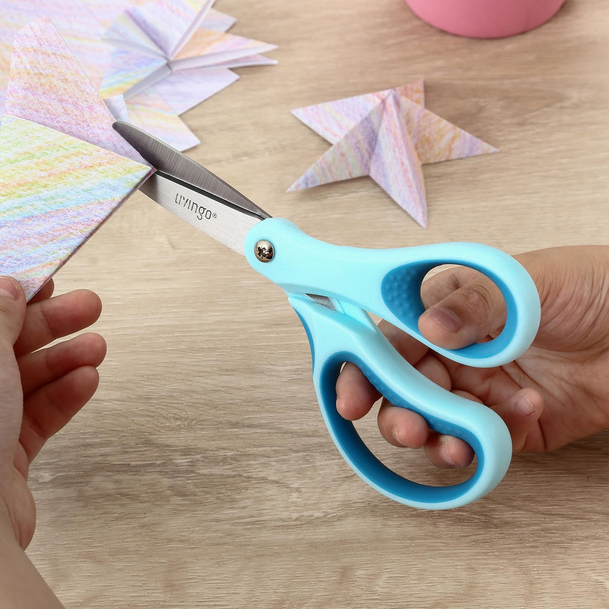 LIVINGO Kids Scissors 6” Pointed Tip – 3 Pack for Ages 8–11 | Stainless Steel Classroom Scissors