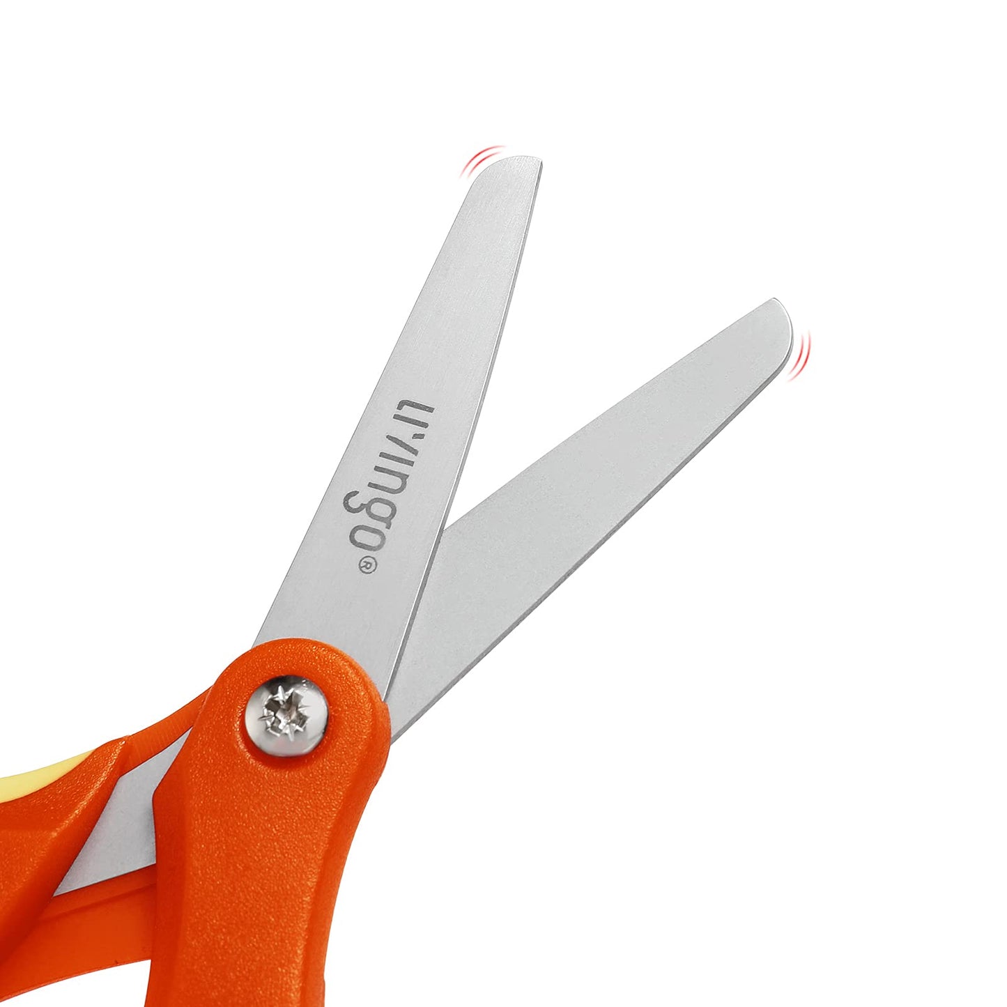 LIVINGO 3 Pack 5” Kids Scissors — Left/Right Handed, Safe Blunt Stainless, with Cover | Classroom Craft Supplies