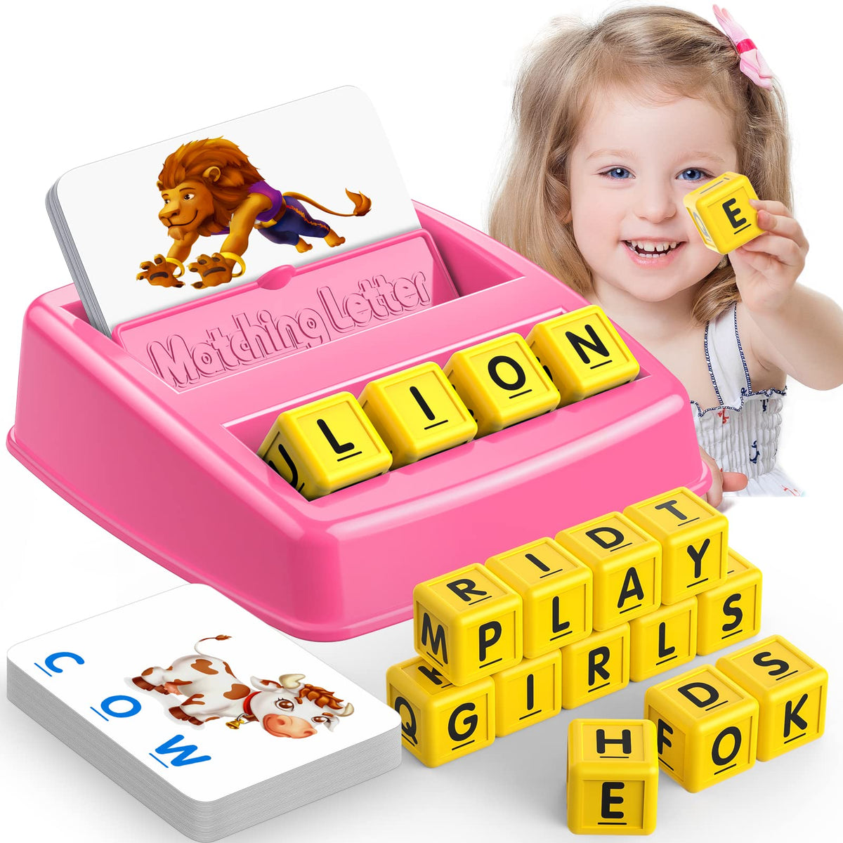 LIWIN LET'S GO! Matching Letter Spelling Games for Kids 3-8 – Pink Preschool Educational Toy