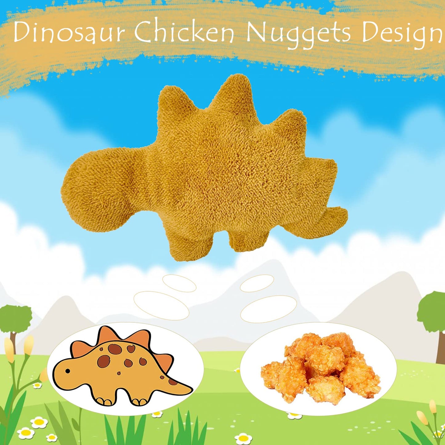 Lixzuch 5-Pack Dino Nugget Pillow Plush – Large Dino Nugget Stuffed Toy