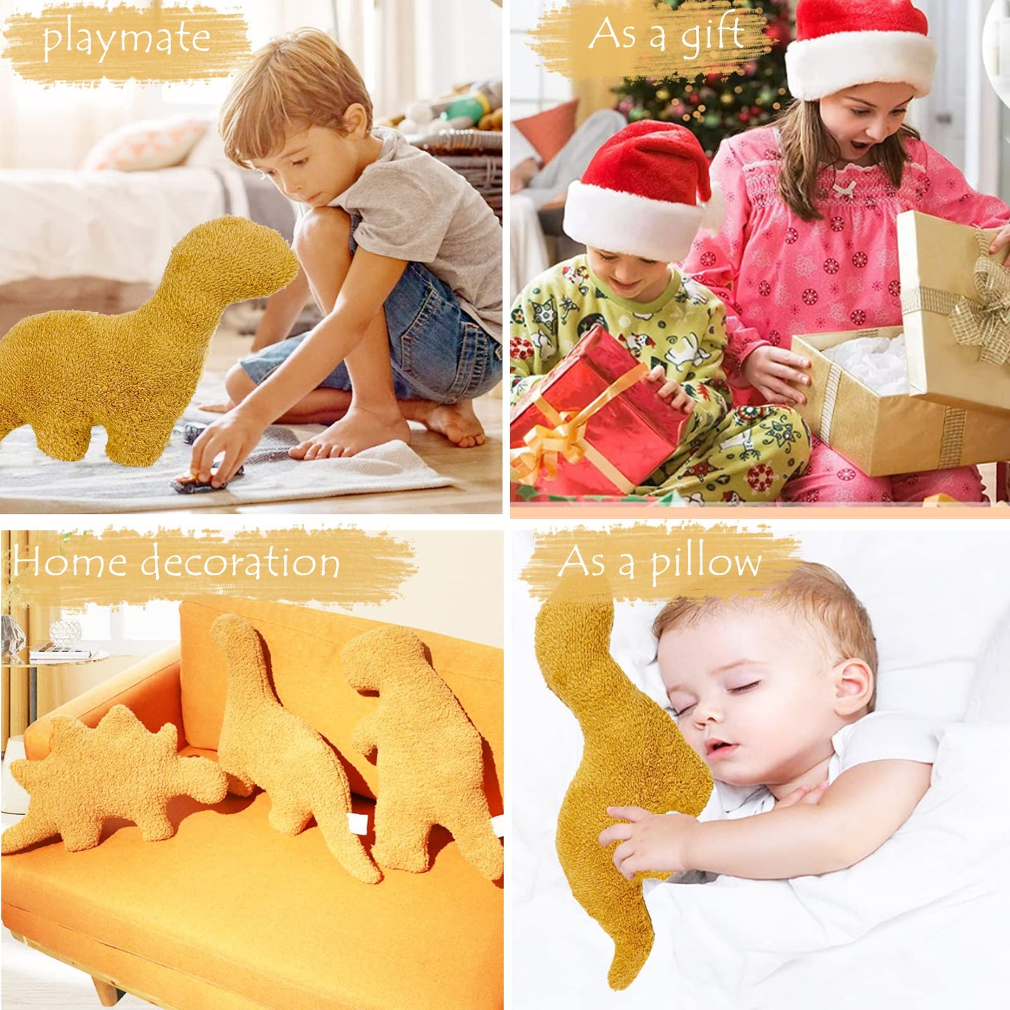 Lixzuch 5-Pack Dino Nugget Pillow Plush – Large Dino Nugget Stuffed Toy