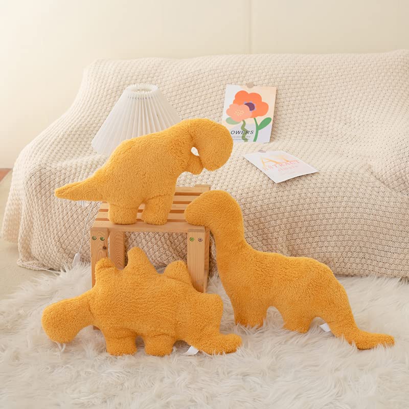 Lixzuch 3-Pack Dino Nugget Pillow Plush — 18-Inch Dinosaur Nugget Plush Toy