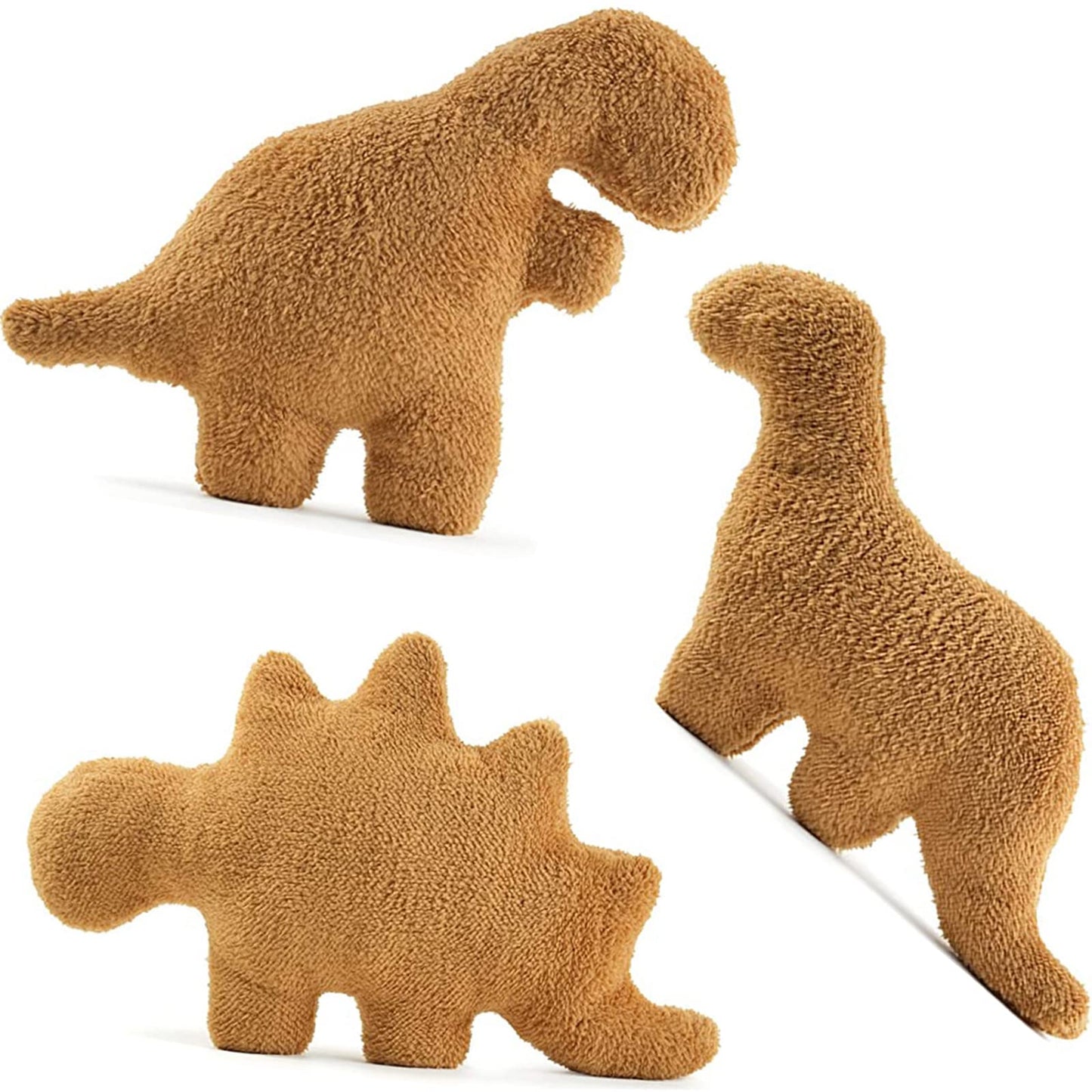 Lixzuch 3-Pack Dino Nugget Pillow Plush — 18-Inch Dinosaur Nugget Plush Toy