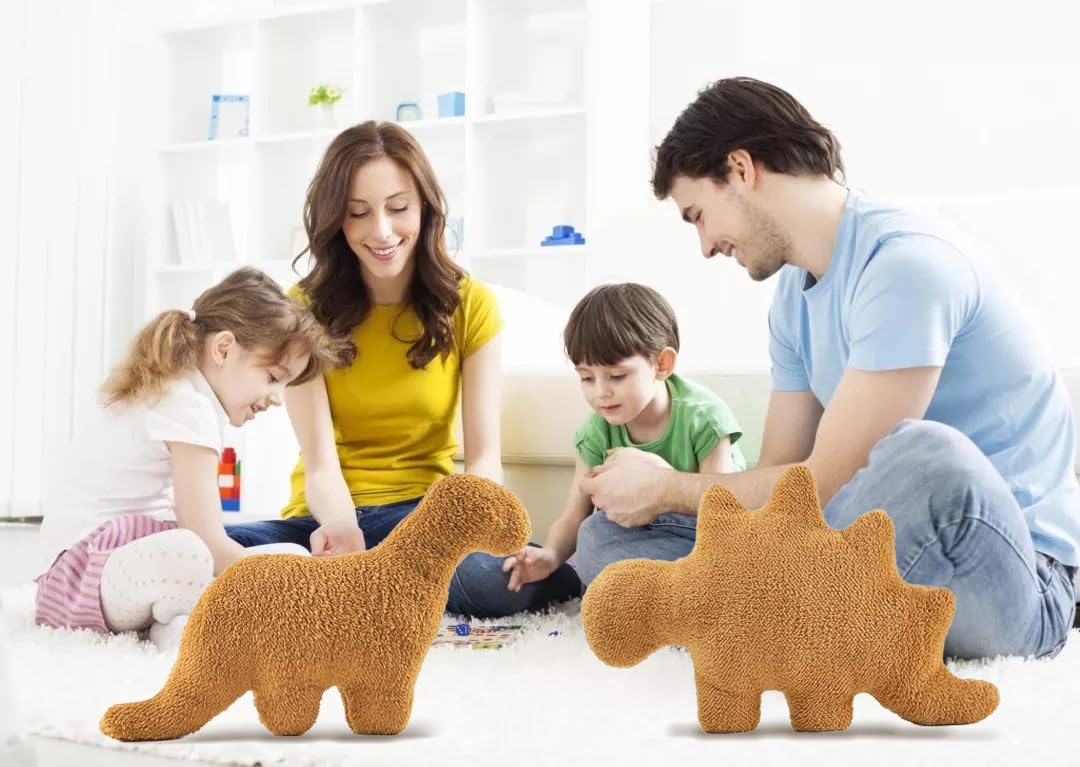 Lixzuch 3-Pack Dino Nugget Pillow Plush — 18-Inch Dinosaur Nugget Plush Toy