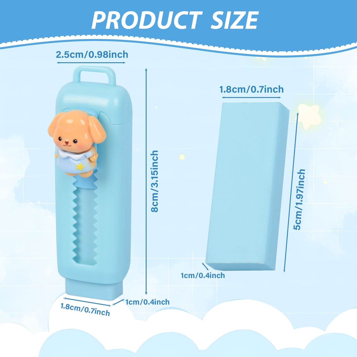 LiYiQ 24 Pcs Cute Retractable Erasers – Kawaii Pencil Erasers for Classrooms & Study