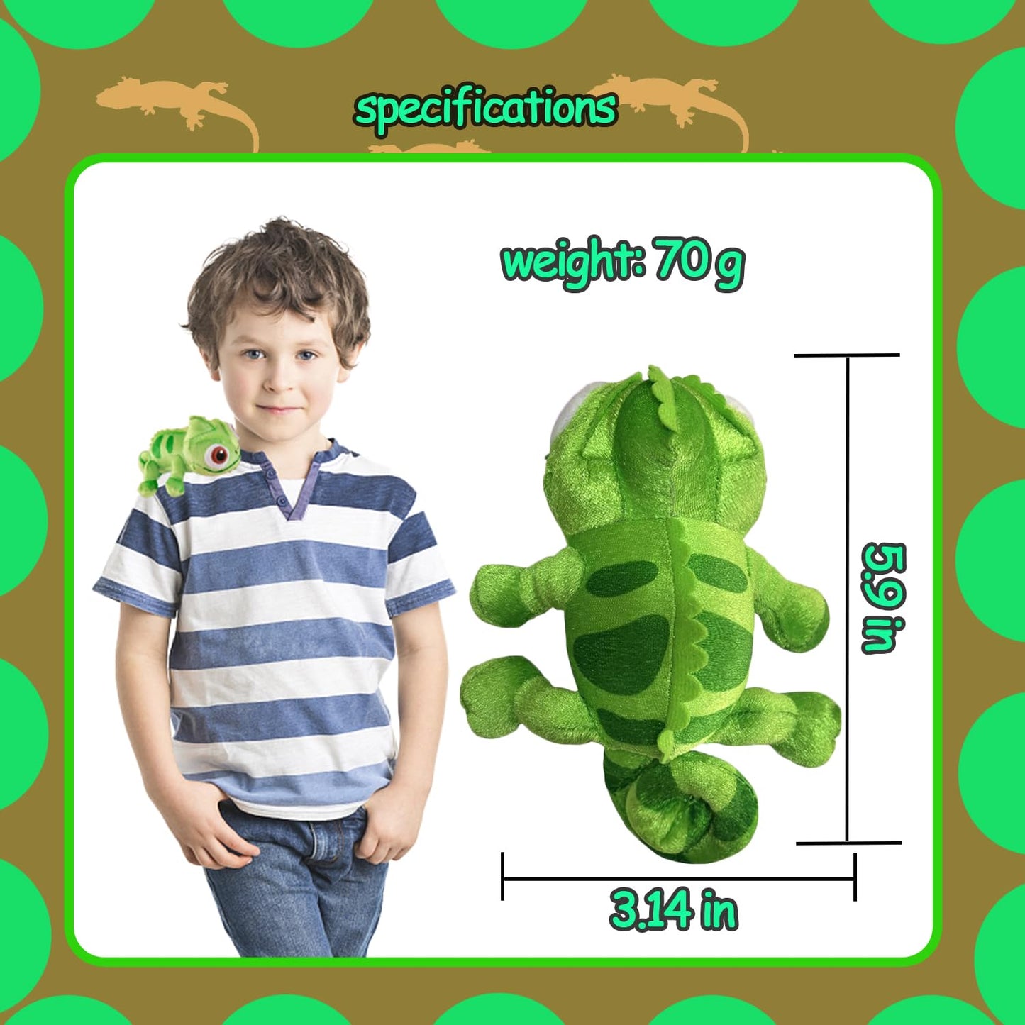 Lizard Plush Shoulder Magnet Toy – 5-Inch Cute Plushie for Kids & Fans